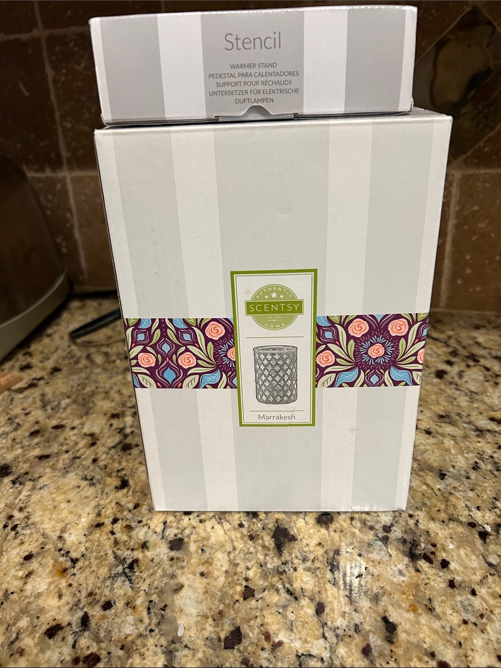 Scentsy Teal and Blue Mosaic Glass Candle Warmer Holder
